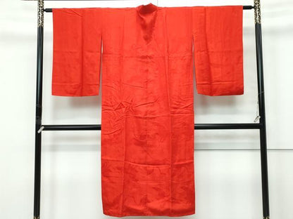 平和屋本店●極上　アンティーク　大正ロマン　長襦袢　袷　飛鶴松地紋　逸品　CZAA5677s6