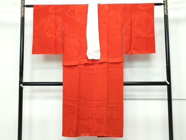 平和屋本店●極上　アンティーク　大正ロマン　長襦袢　袷　雲取り双鶴地紋　逸品　CZAA5678s6