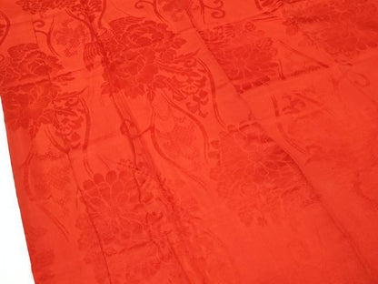 平和屋本店●極上　アンティーク　大正ロマン　長襦袢　袷　立涌草花地紋　半衿刺繍　逸品　CZAA5679s6