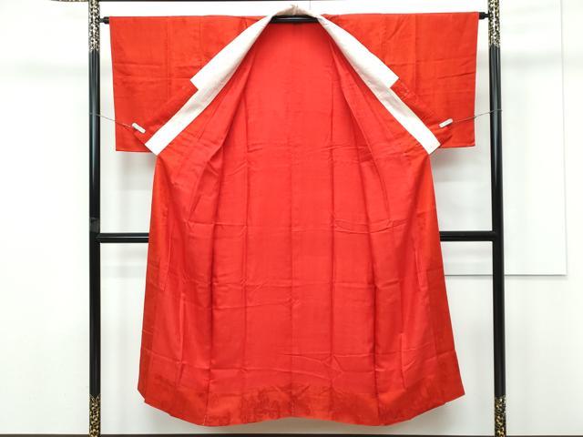 平和屋本店●極上　アンティーク　大正ロマン　長襦袢　袷　草花地紋　半衿刺繍　逸品　CZAA5681s6