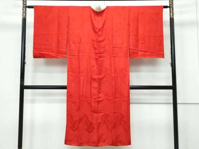 平和屋本店●極上　アンティーク　大正ロマン　長襦袢　無双仕立て　飛鶴地紋　逸品　CZAA5685s6 平和屋本店○極上 アンティーク 大正ロマン 長襦袢 無双仕立て 飛鶴