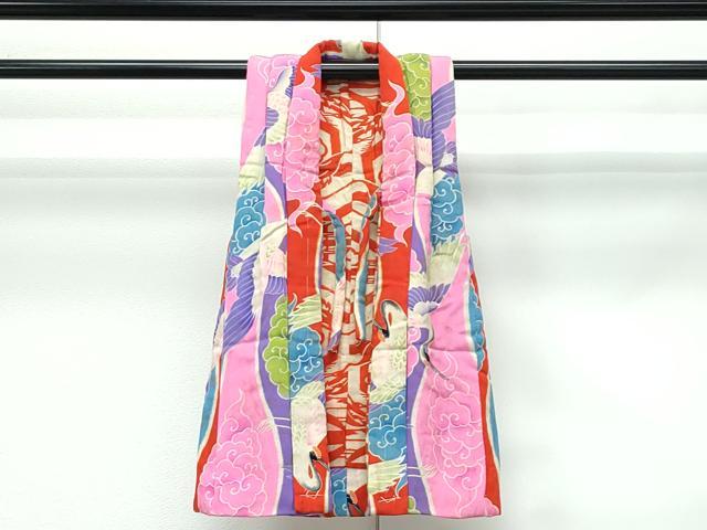 平和屋本店[]極上　アンティーク　大正ロマン　七五三　女の子　3歳　被布　立涌飛鶴文　逸品　CZAA5689s6