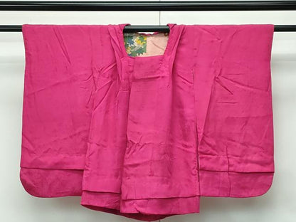 平和屋本店[]極上　アンティーク　大正ロマン　女の子　羽織　御所車草花地紋　中紅色　逸品　CZAA5690s6