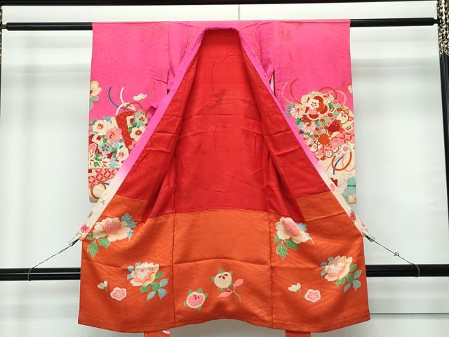 平和屋本店[]極上　アンティーク　大正ロマン　お宮参り　女の子　祝着　産着　初着　のしめ　檜扇花毬文　逸品　CZAA5691s6