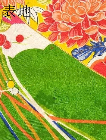 平和屋本店[]極上　アンティーク　大正ロマン　長襦袢　袷　檜扇草花文　半衿刺繍　逸品　CZAA5693s6