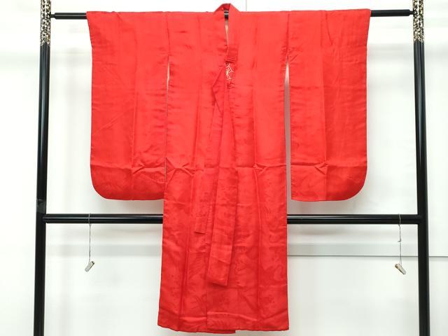平和屋本店[]極上 アンティーク 大正ロマン 七五三 女の子 7歳 祝着・長襦袢セット 駒刺繍 檜扇鼓花毬文 金彩 赤紅色地 逸品 CZAA5697s6