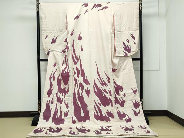 平和屋本店●極上 世界的人形師 辻村寿三郎 ジュサブロー お引きずり・お引き摺り・引き振袖 舞妓 芸妓 炎 たたき染め 逸品 CZAA5698s6