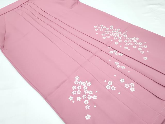 平和屋着物●極上　小振袖・二尺袖　襦袢　行灯袴セット　椿　黒地　袴：退紅色　洗える着物　逸品　CZAA5700s6