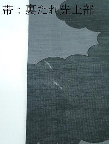平和屋本店●極上　撫松庵　江戸小紋・長襦袢・袋帯・帯締め・帯揚げ・足袋セット　黒地　柄：檳榔子染色　たとう紙付き　逸品　CZAA5701s6
