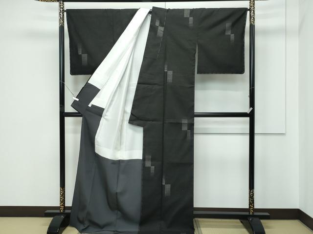 平和屋本店●超希少　本場結城紬　重要無形文化財　地機　160亀甲　飛び亀甲柄　証紙付き　逸品　未使用　CZAA5702s6