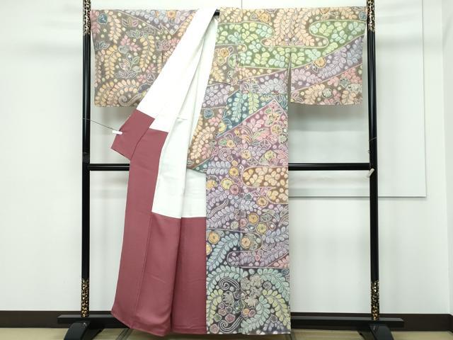平和屋本店●極上　樋熊哲也　訪問着　辻が花　絞り　手描き　金通し地　逸品　未使用　CZAA5708s6