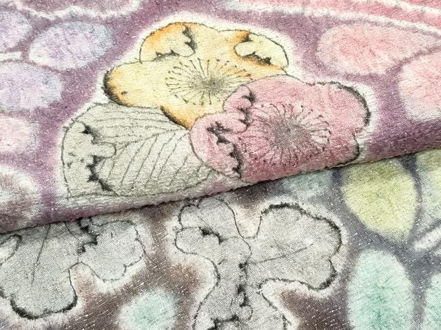 平和屋本店●極上　樋熊哲也　訪問着　辻が花　絞り　手描き　金通し地　逸品　未使用　CZAA5708s6
