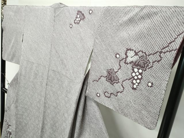 平和屋本店●極上　名門　藤娘きぬたや・総絞り　訪問着　葡萄蔦の葉文　落款有り　逸品　CZAA5709s6