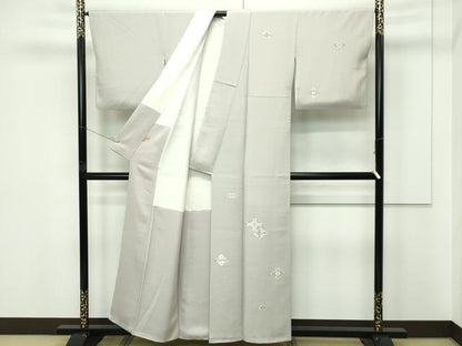 平和屋本店●極上 山口美術織物 皇室 伊勢神宮御用 西陣織 訪問着 総刺繍 双鶴菱花文 金銀糸 亜麻色地 ますいわ屋扱い 逸品 CZAA5710s6