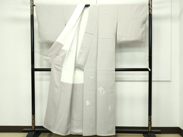 平和屋本店●極上 山口美術織物 皇室 伊勢神宮御用 西陣織 訪問着 総刺繍 双鶴菱花文 金銀糸 亜麻色地 ますいわ屋扱い 逸品 CZAA5710s6
