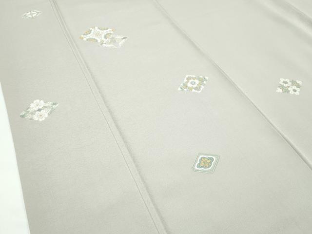 平和屋本店●極上 山口美術織物 皇室 伊勢神宮御用 西陣織 訪問着 総刺繍 双鶴菱花文 金銀糸 亜麻色地 ますいわ屋扱い 逸品 CZAA5710s6