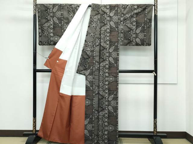 平和屋本店●極上　本場大島紬　12マルキ　正倉院文　ほていや扱い　逸品　CZAA5721s6