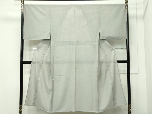 平和屋本店＊極上　男性　夏物　江戸小紋　絽　万筋　藤煤竹色×絹鼠色　逸品　未使用　CZAA5739s6