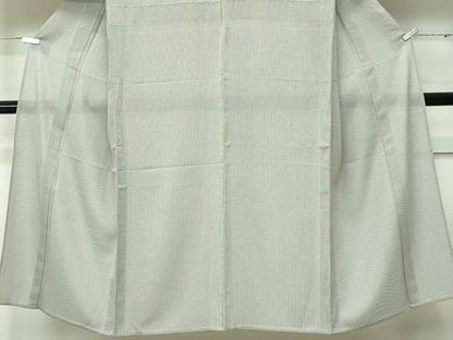 平和屋本店＊極上　男性　夏物　江戸小紋　絽　万筋　藤煤竹色×絹鼠色　逸品　未使用　CZAA5739s6
