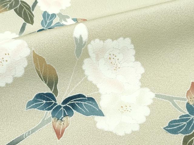 平和屋本店●極上　京加賀友禅　百貫達雄　訪問着　草花文　暈し染め　蒸栗色地　銀座おゝぎ屋扱い　逸品　CZAA5742s6