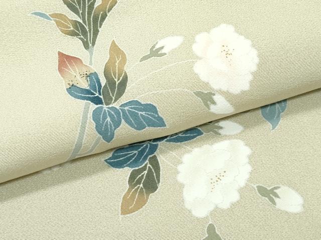 平和屋本店●極上　京加賀友禅　百貫達雄　訪問着　草花文　暈し染め　蒸栗色地　銀座おゝぎ屋扱い　逸品　CZAA5742s6