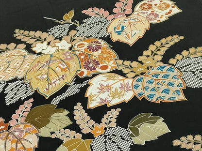平和屋本店●極上　創業460年・千總　黒留袖　駒刺繍　楓文　金彩　高島屋扱い　逸品　CZAA5755s6