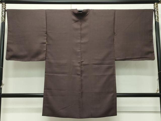 平和屋本店∞極上 京都染織メーカー・貴久樹謹製 野蚕糸 ナチュラルタッサー 長羽織 手紡ぎ 手おり 黒鳶色 証紙付き 逸品 CZAA5758s6