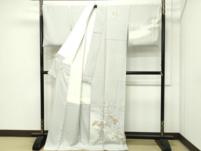 平和屋本店●極上 金彩友禅 卓越技能者・名工・和田光正 訪問着 菊楓文 暈し染め 金銀彩 蕎麦切色地 京都きもの友禅扱い 逸品 CZAA5766s6