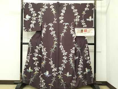 平和屋本店●極上　本加賀友禅作家　宮野勇造　訪問着　釣鐘人参立涌文　赤墨色地　証紙付き　逸品　CZAA5769s6