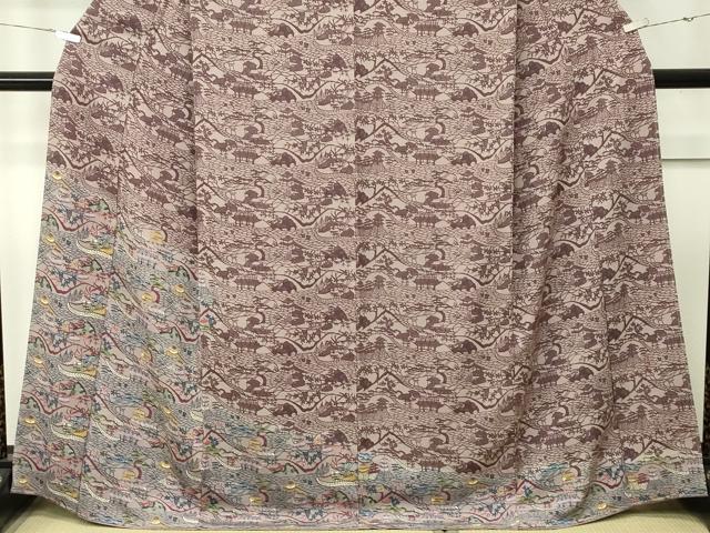 平和屋本店●最高級　城間栄順　本場琉球紅型　訪問着　風景文　三越扱い　逸品　CZAA5770s6