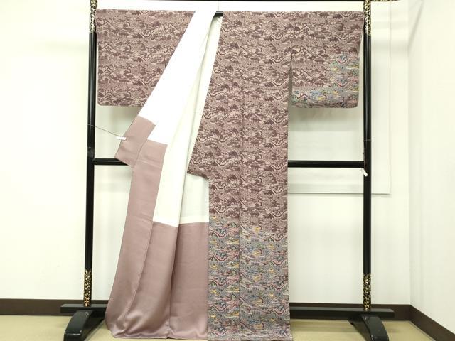 平和屋本店●最高級　城間栄順　本場琉球紅型　訪問着　風景文　三越扱い　逸品　CZAA5770s6