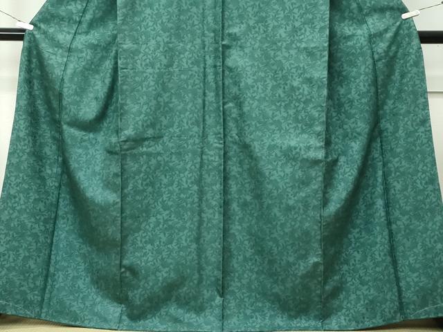 平和屋本店●極上　紋屋井関　御寮織　お召　色無地　木賊色　桐竹鳳凰文　逸品　未使用　CZAA5776s6