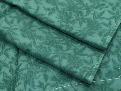 平和屋本店●極上　紋屋井関　御寮織　お召　色無地　木賊色　桐竹鳳凰文　逸品　未使用　CZAA5776s6