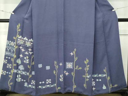 平和屋本店●極上　創業460年・千總　訪問着　中国三大刺繍　相良刺繍　草花文　褐色地　逸品　CZAA5800s6