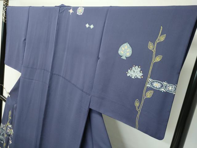 平和屋本店●極上　創業460年・千總　訪問着　中国三大刺繍　相良刺繍　草花文　褐色地　逸品　CZAA5800s6
