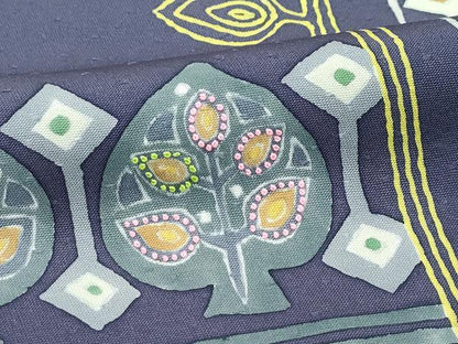 平和屋本店●極上　創業460年・千總　訪問着　中国三大刺繍　相良刺繍　草花文　褐色地　逸品　CZAA5800s6