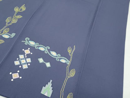 平和屋本店●極上　創業460年・千總　訪問着　中国三大刺繍　相良刺繍　草花文　褐色地　逸品　CZAA5800s6