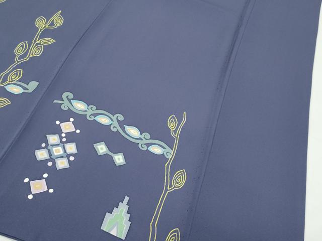 平和屋本店●極上　創業460年・千總　訪問着　中国三大刺繍　相良刺繍　草花文　褐色地　逸品　CZAA5800s6