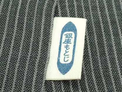 平和屋本店＊極上　夏物　男性　銀座もとじ　キングサイズ　上布　縞　麻　逸品　CZAA5804s6
