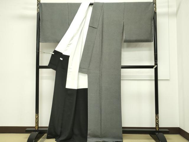 平和屋本店●極上 人間国宝 初代 六谷梅軒(六谷紀久男) 錐彫り 重要無形文化 財伊勢型紙 江戸小紋 角通し 黒地 逸品 未使用 CZAA5810s6