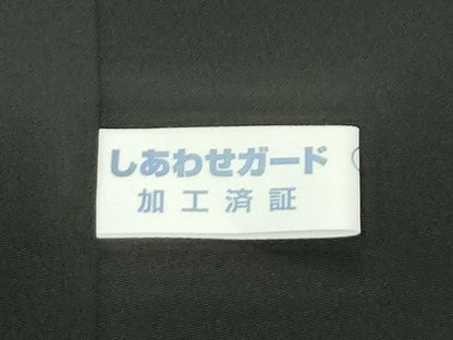 平和屋本店●極上 人間国宝 初代 六谷梅軒(六谷紀久男) 錐彫り 重要無形文化 財伊勢型紙 江戸小紋 角通し 黒地 逸品 未使用 CZAA5810s6