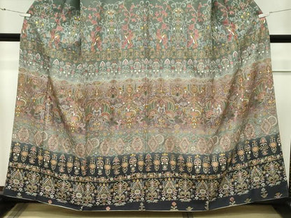平和屋本店●極上　訪問着　中国三大刺繍　スワトウ刺繍　孔雀更紗唐草文　暈し染め　金糸　ますいわ屋扱い　逸品　CZAA5811s6