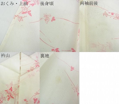 平和屋着物■夏物　小紋　絽　舞蝶文　洗える着物　DAAF7513op