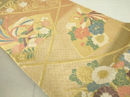 平和屋着物■佐賀錦 六通柄袋帯 地紙鳳凰草花文 金糸 逸品 DAAH3743ar