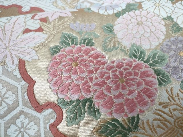平和屋着物■六通柄袋帯 唐織 能衣雪輪文 金糸 逸品 DAAH3783ar