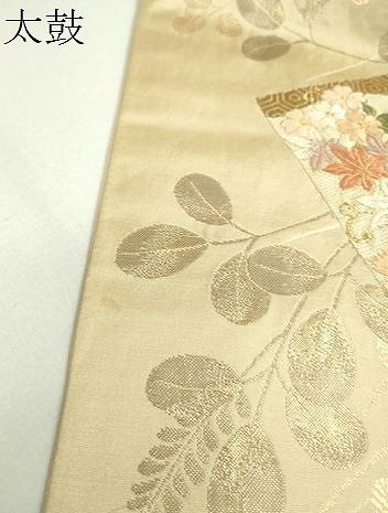 平和屋着物■六通柄袋帯 唐織 色紙草花文 金糸 逸品 DAAH6558sf
