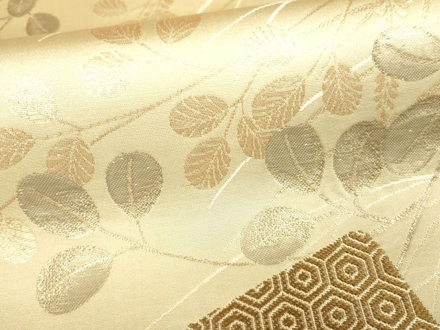 平和屋着物■六通柄袋帯 唐織 色紙草花文 金糸 逸品 DAAH6558sf