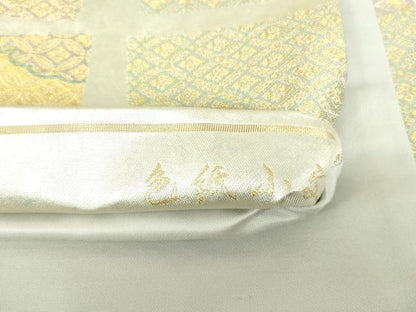 平和屋着物●六通柄袋帯 色紙小紋 金糸 引箔 正絹 逸品 DAAH7505sf