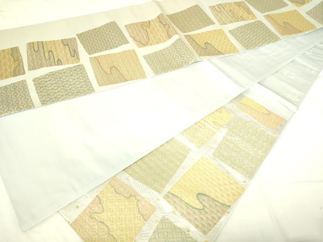 平和屋着物●六通柄袋帯 色紙小紋 金糸 引箔 正絹 逸品 DAAH7505sf