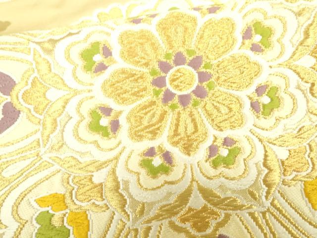 平和屋着物●六通柄袋帯 唐織 正倉院花文 金糸 正絹 逸品 DAAH7539sf